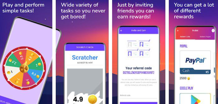 tarjetas de Google Play push rewards
